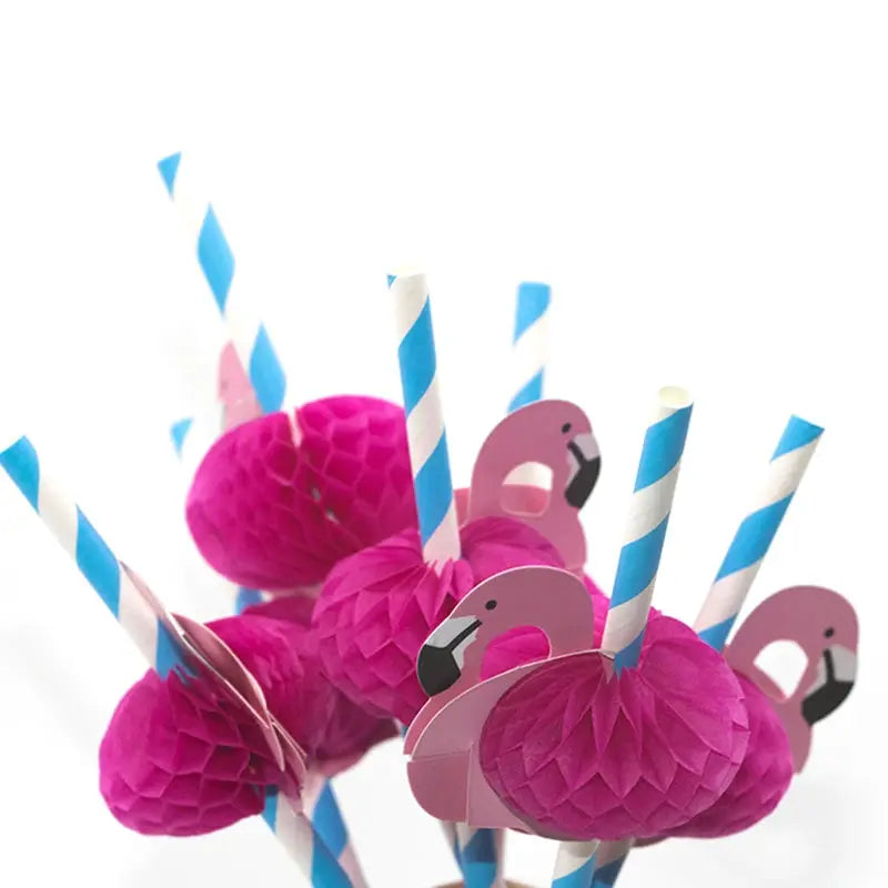 Flamingo Paper Straws | Jungle Pattern | 10 And 20 Pack