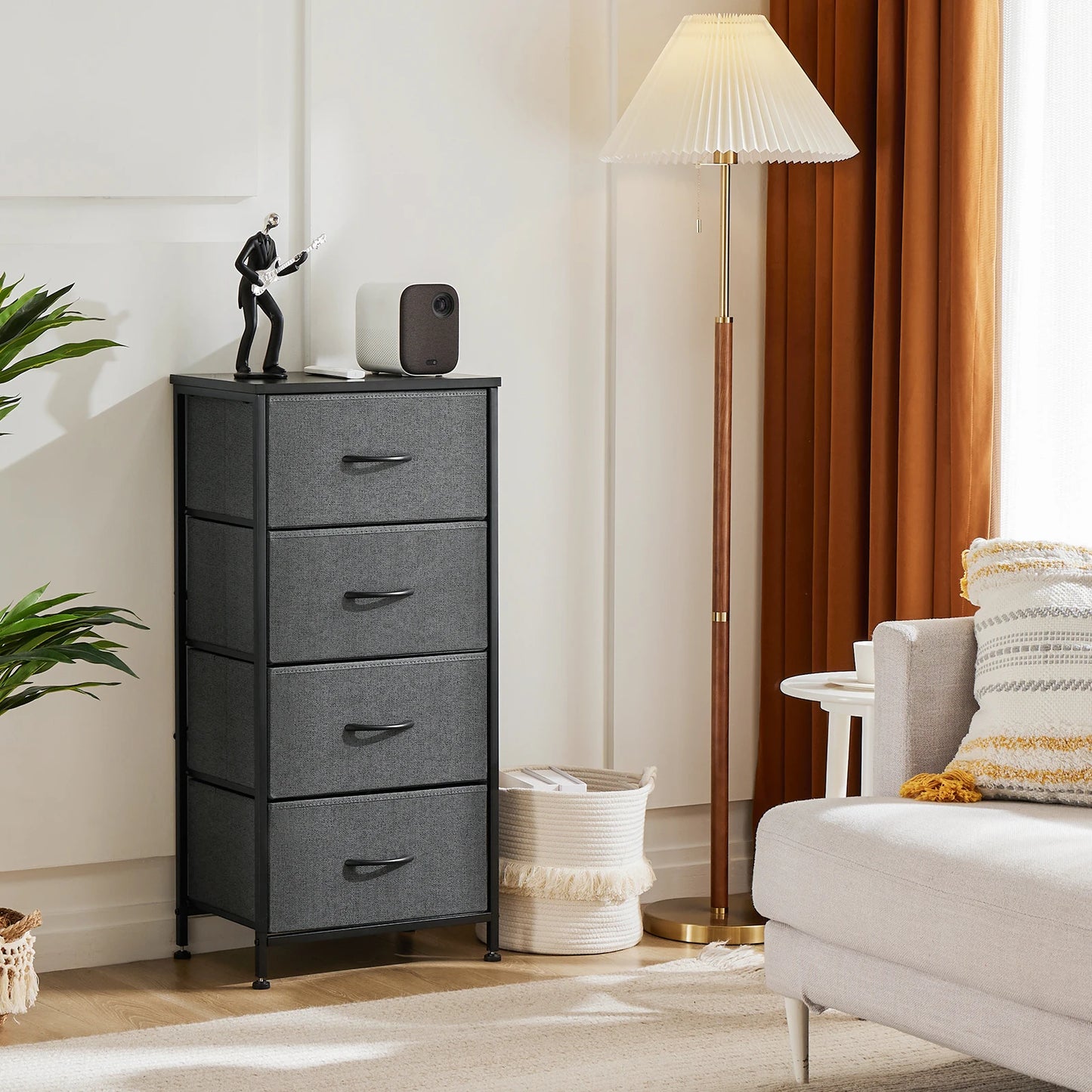 Dresser | 4 Fabric Drawers | Steel Frame | Assembly Required
