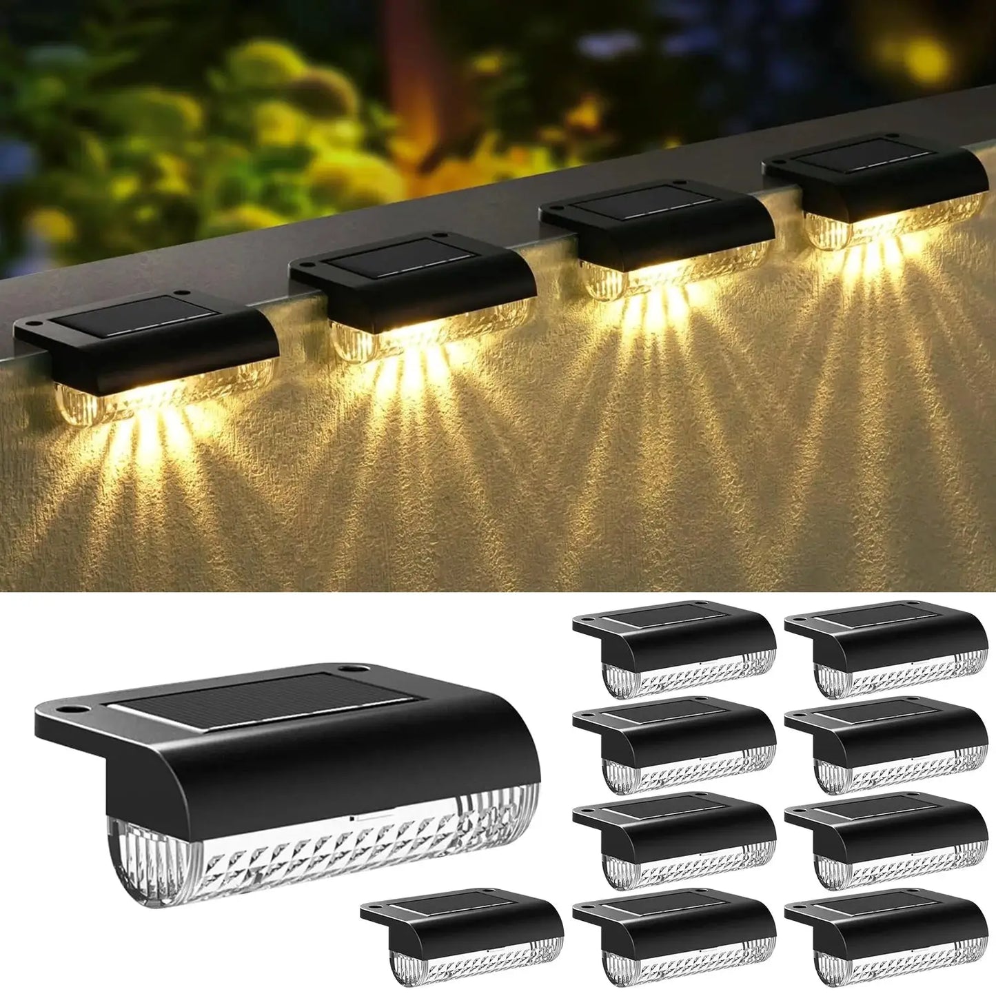 6/10 pcs Solar Step Lights Acrylic Whistle Shaped IP44, Auto LED Stair Fence Lights for Garden Deck Pathway, 12H Lighting from PriceLows™