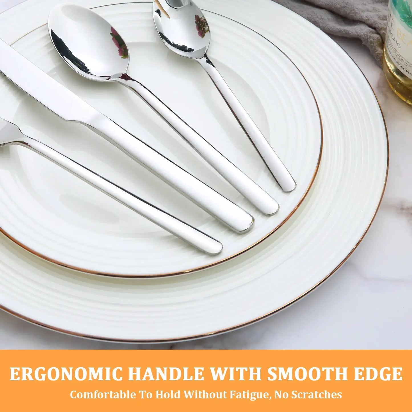 HANSMART 24Pcs Stainless Steel Flatware Set, Service for 6, Mirror Polished Knives Forks Spoons for Home & Commercial Use from PriceLows™