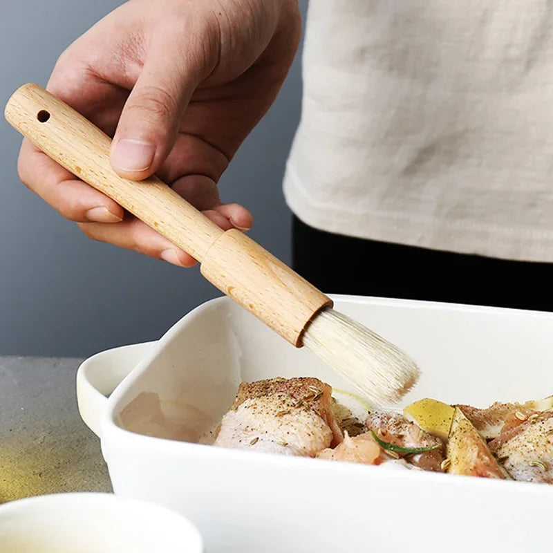 Basting Brush Set | Natural Wood Handle | Heat Resistant | 2 Piece Set