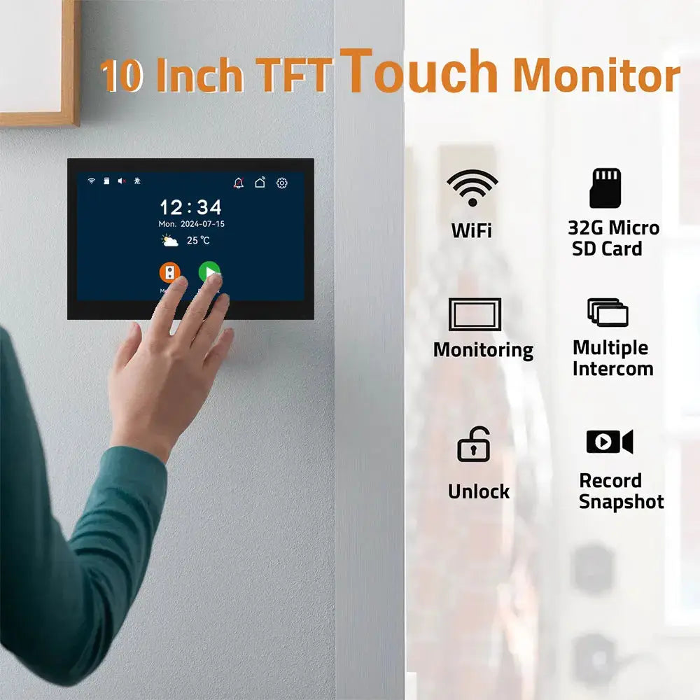 Smart Video Doorbell | 10 Inch Lcd | 1080P Hd | 5G Wifi