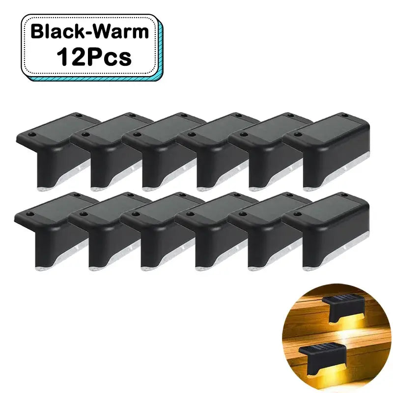 Outdoor Solar Step Lights Warm White LED Waterproof Stair Path Lighting for Garden Patio Fence Balcony Decoration Solar Power from PriceLows™