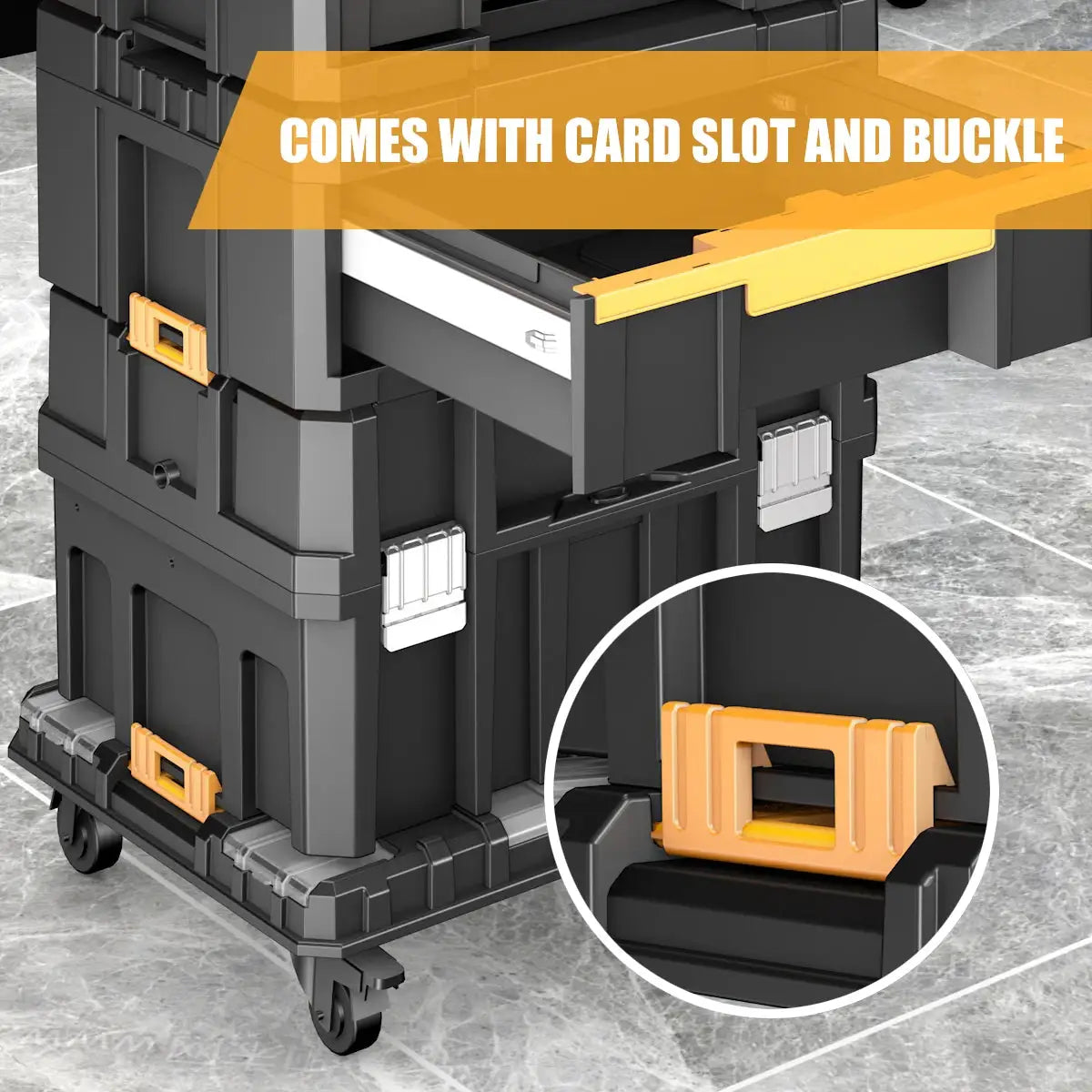 AIRAJ MultiFunctional Tier Stackable Rolling Plastic Portable Folding Tool Storage Box , Suitable for Garage Storage from PriceLows™