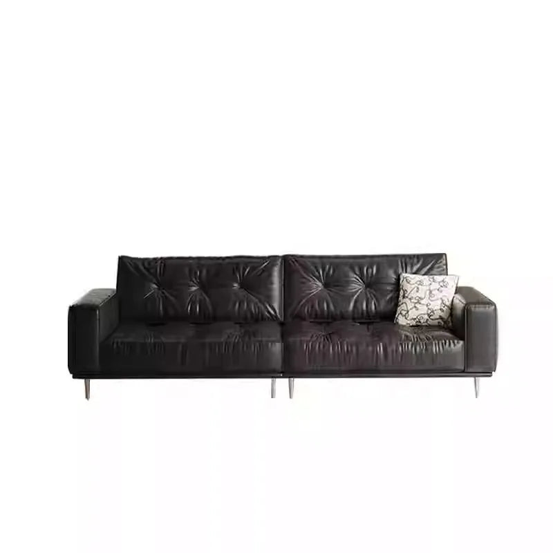 Leather Sofa | Oil Wax Finish | Top Grain Cowhide | Small Living Room