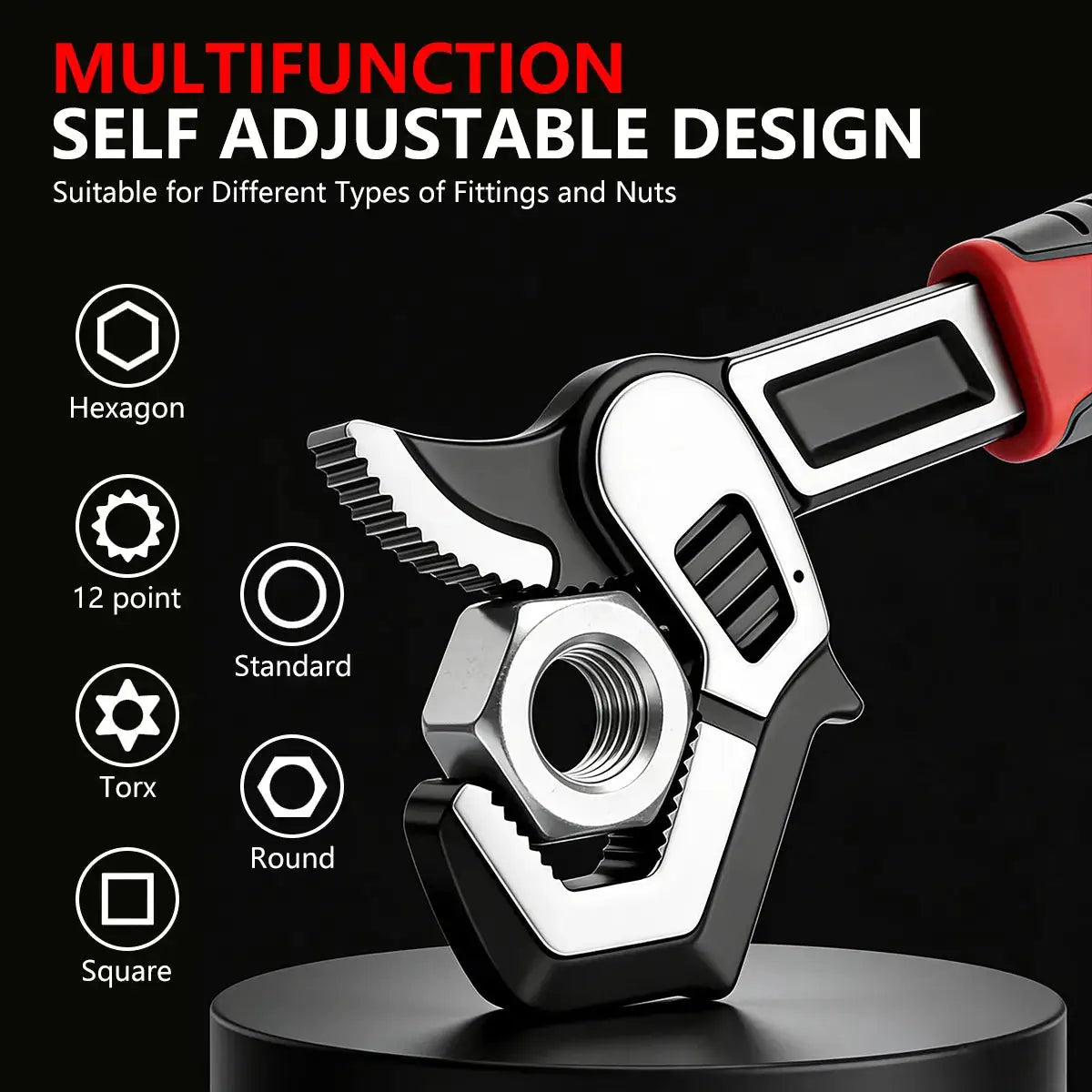 Adjustable Pipe Wrench Set Self-Tightening Jaw Multifunctional Spanner for Plumbing Automotive Home Repair with Storage Bag from PriceLows™