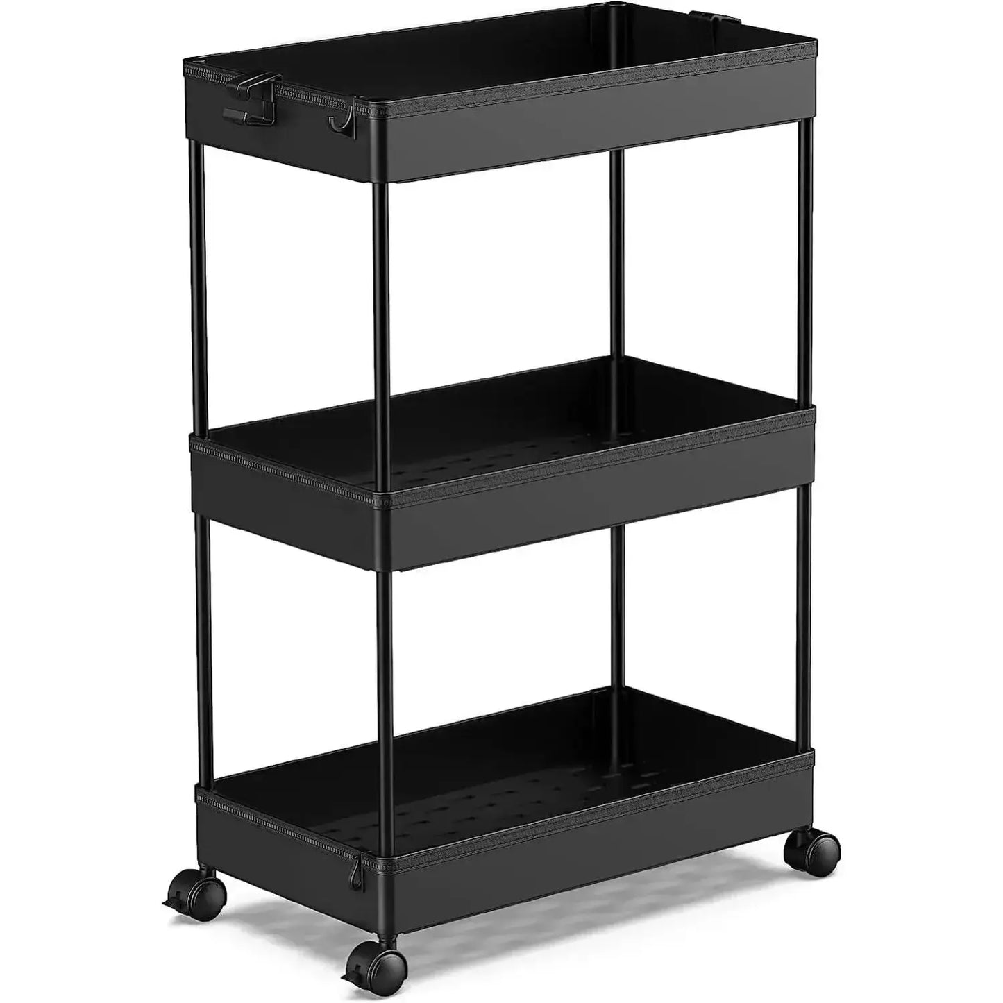 Rolling Storage Cart 3 Tier, Bathroom Cart Organizer Mobile Shelving Unit Multi-Functional Shelves for Office, Kitchen, Bathroom from PriceLows™