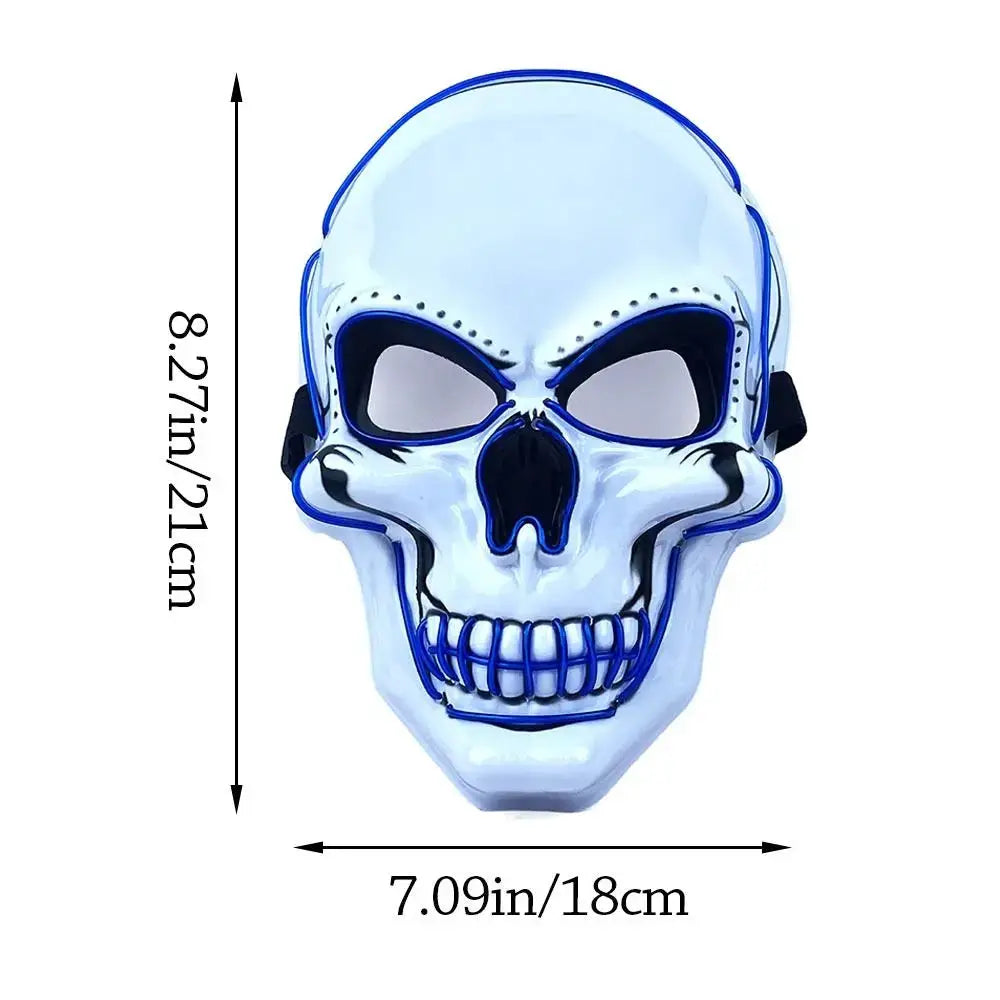 Full Face Skull Mask | Luminous Design | Adult Size for Halloween