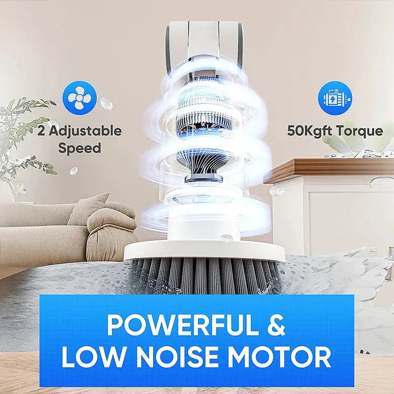Electric Spin Scrubber | 8-in-1 Cleaning | IPX7 Waterproof | Adjustable Extension