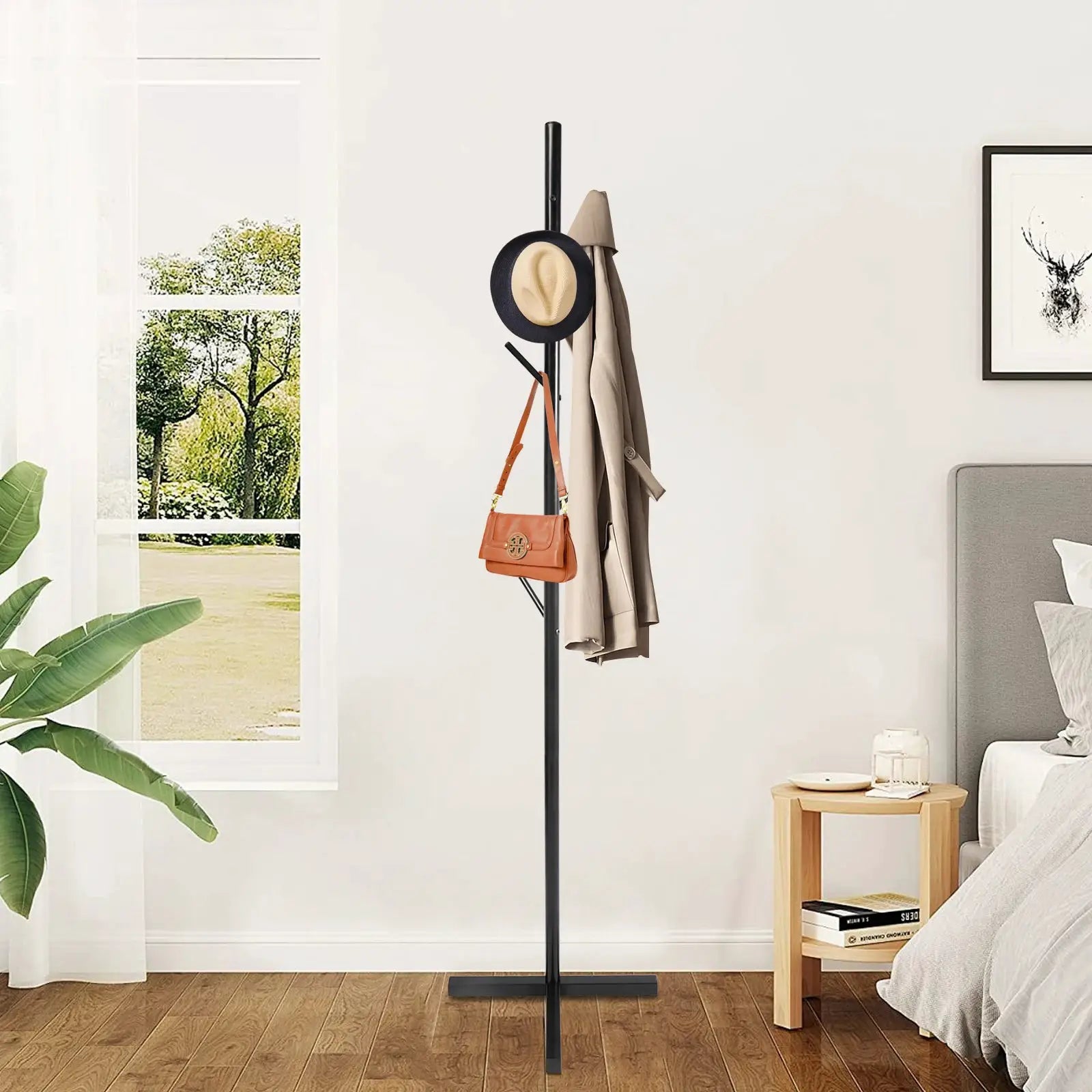 Tree-Shaped Coat Rack, Nordic Style Free-Standing Clothes Stand, Metal Clothing Rack with 7 Branches for Entryway from PriceLows™