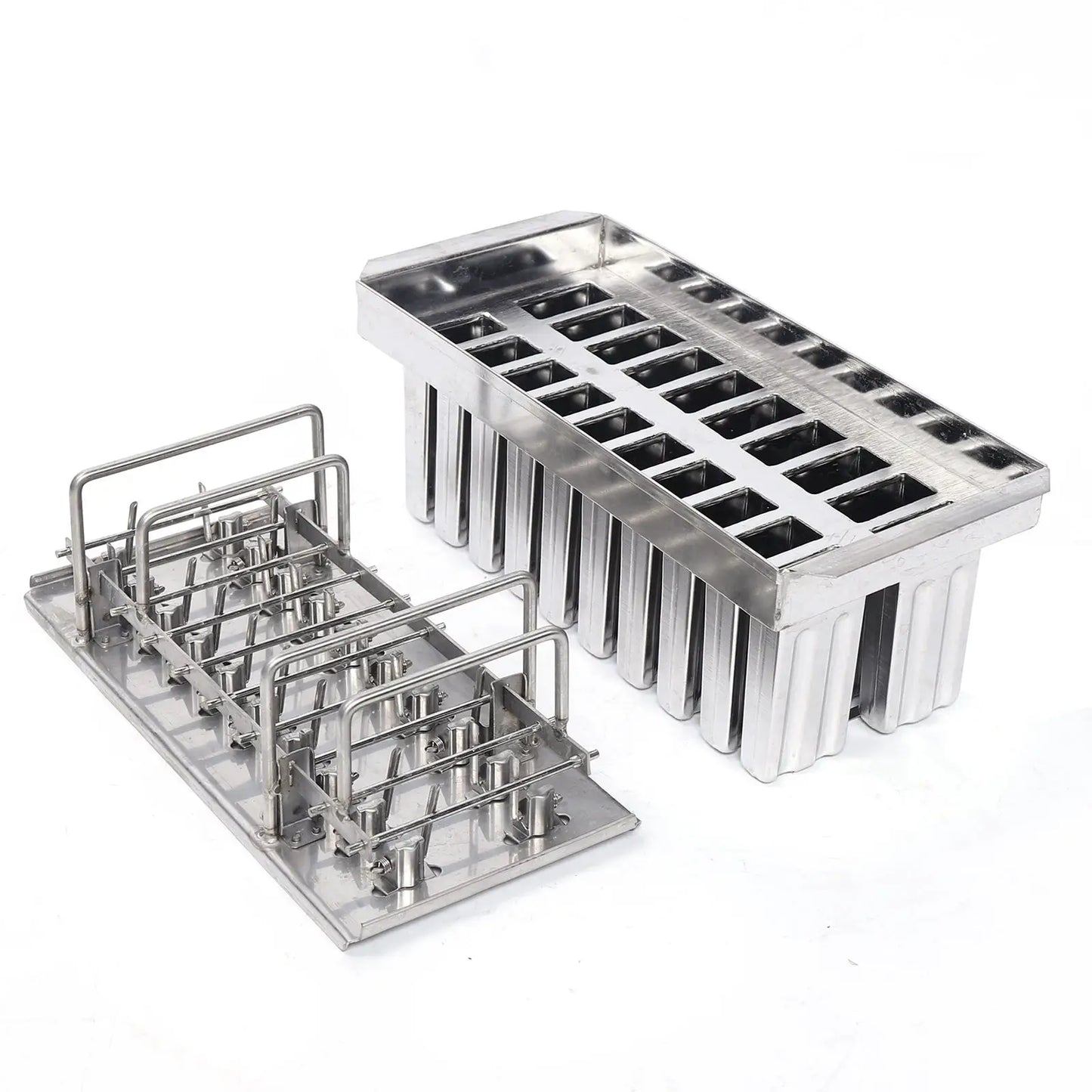 Food Grade Stainless Steel Ice Cream Mold 20 Cavity 3oz Popsicle Mould with Lid for Homemade DIY Ice Lolly from PriceLows™