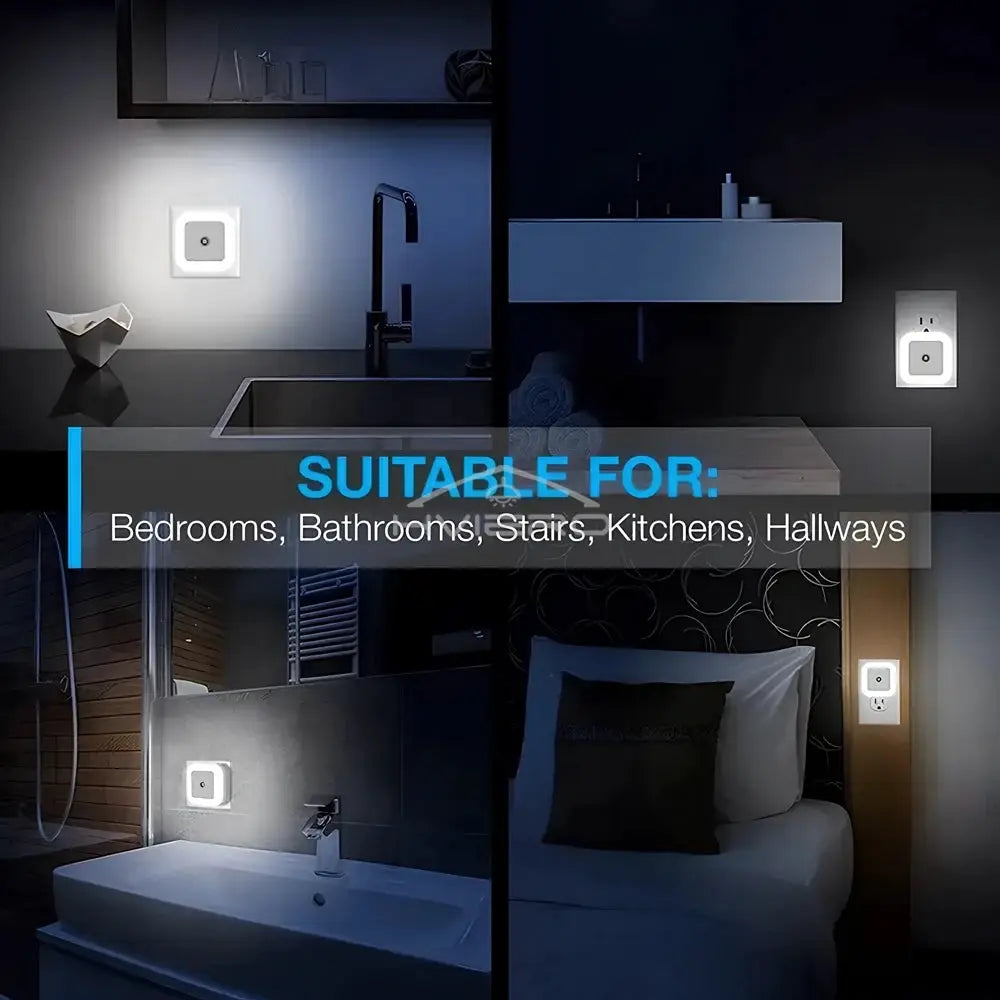LED Night Lights Motion Sensor Smart Bulbs Plug Operated Bedside Square Wall Lamps Room Hallway Pathway Toilet Homes Lighting from PriceLows™