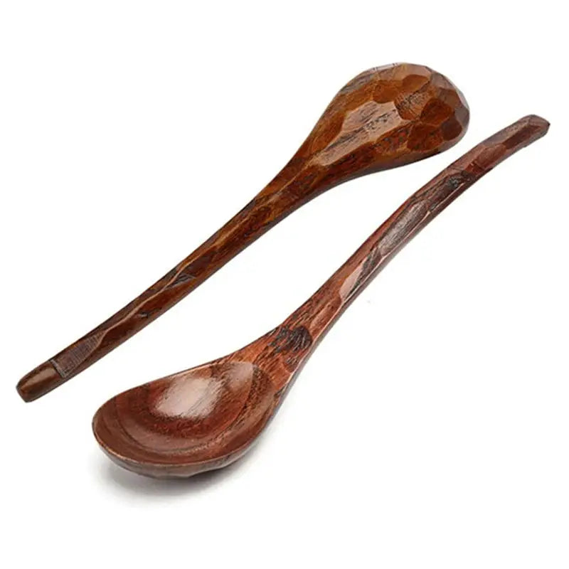 2Pcs Wooden Spoon Long Handled Ramen Soup Spoon Big Japanese Style Kids Rice Dessert Cereal Dinning Spoon Wood Kitchen Tableware from PriceLows™