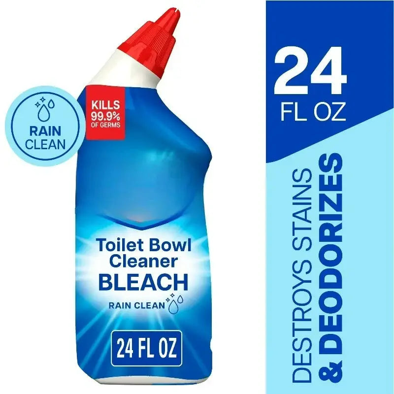 Toilet Bowl Cleaner | Bleach Powered | Rain Clean | 24 Fl Oz