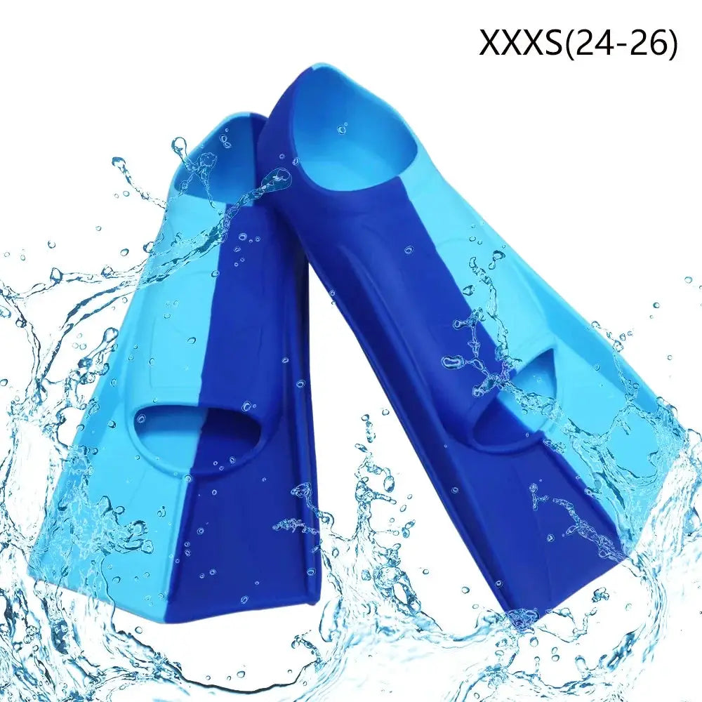 Silicone Fins Split Flipper Children Adults Youth Snorkeling Swim Short Fins Pool Training Kids Girls Boys Beginners Multisize from PriceLows™