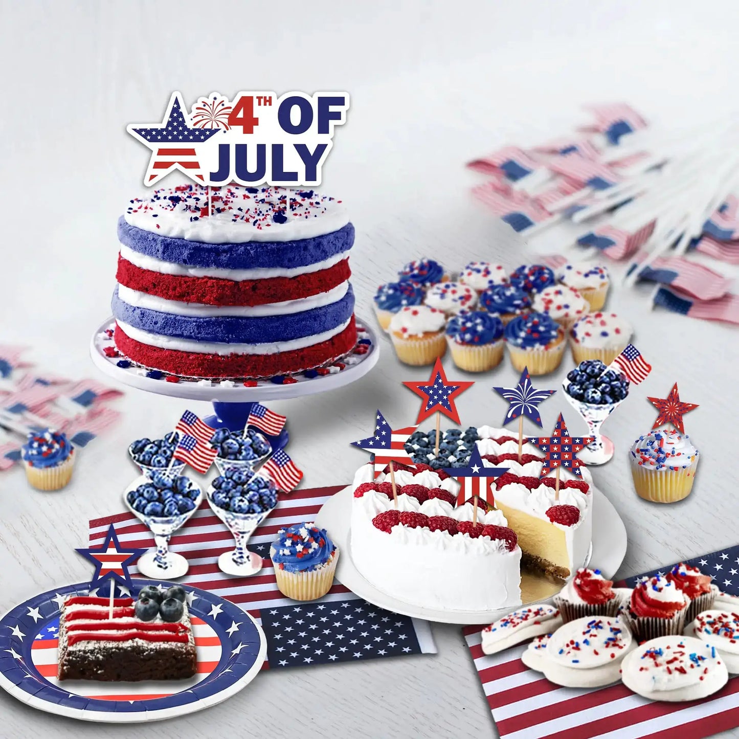 Patriotic Party Supplies | 4th Of July Banner, Balloon & Plate Set