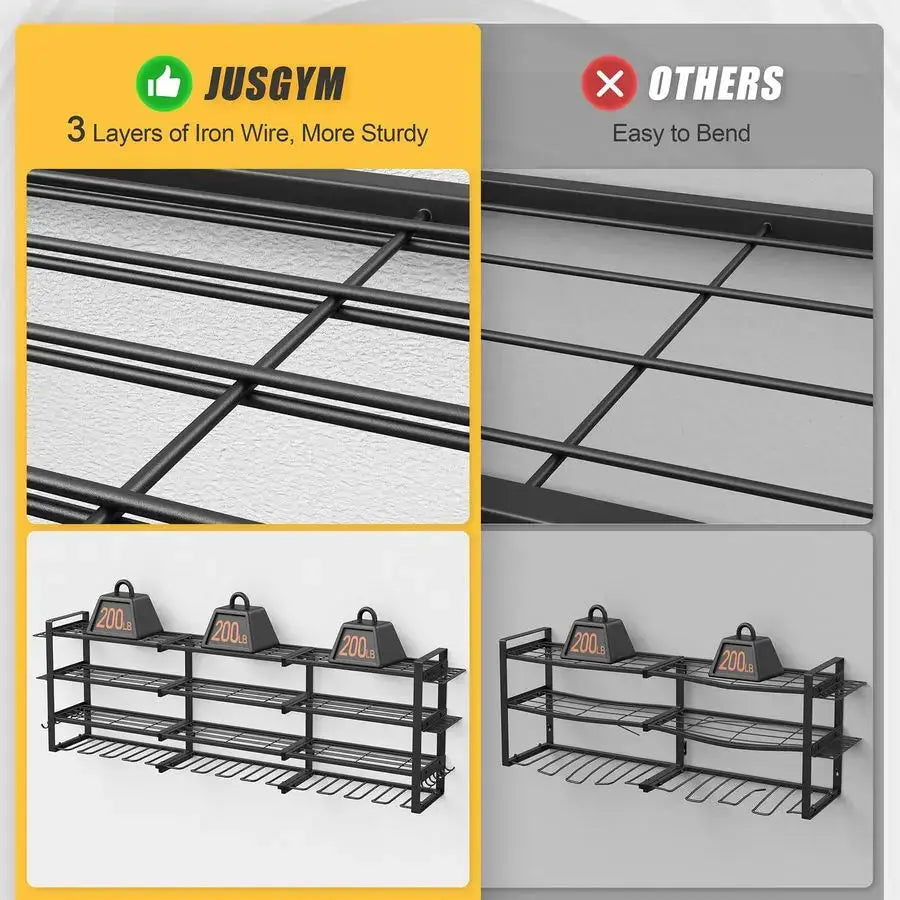 49.4 Large Power Tool Organizer Wall Mount, 4Tier Tool Storage Rack with 12 Drill Holders, 600LBS Load Heavy Duty Cordless Tool from PriceLows™