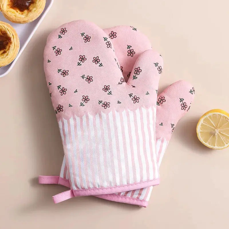 Oven Mitts | High Temperature Resistant | TC Fabric | Black Gray