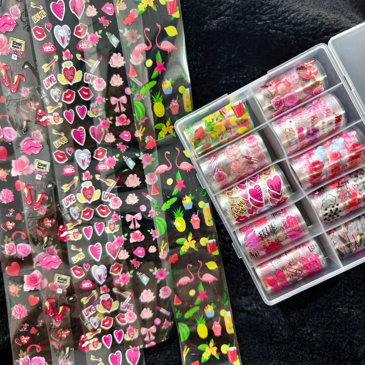 10Rolls Halloween Flower Plaid Angel Marble Bow Nail Foils Transfer Paper Nail Art Stickers Decal Nails Decoration from PriceLows™