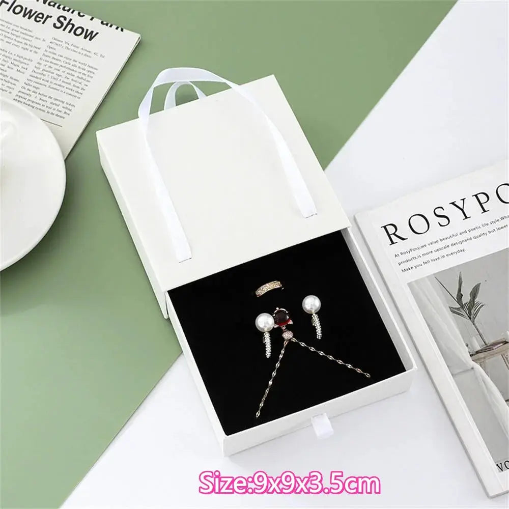 Paper Pull-Out Drawer Jewelry Box Handheld Jewelry Packaging Box Wearing Armor Ring Earring Necklace Storage Gift Box from PriceLows™