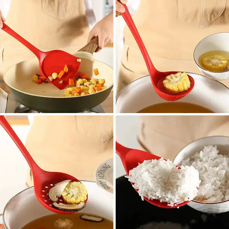 1-4Pcs Non-Stick Spatula Shovel Soup Spoon Colander Rice Scoop Silicone Cooking Utensils Set Heat Resistant Kitchen Cooking Tool from PriceLows™