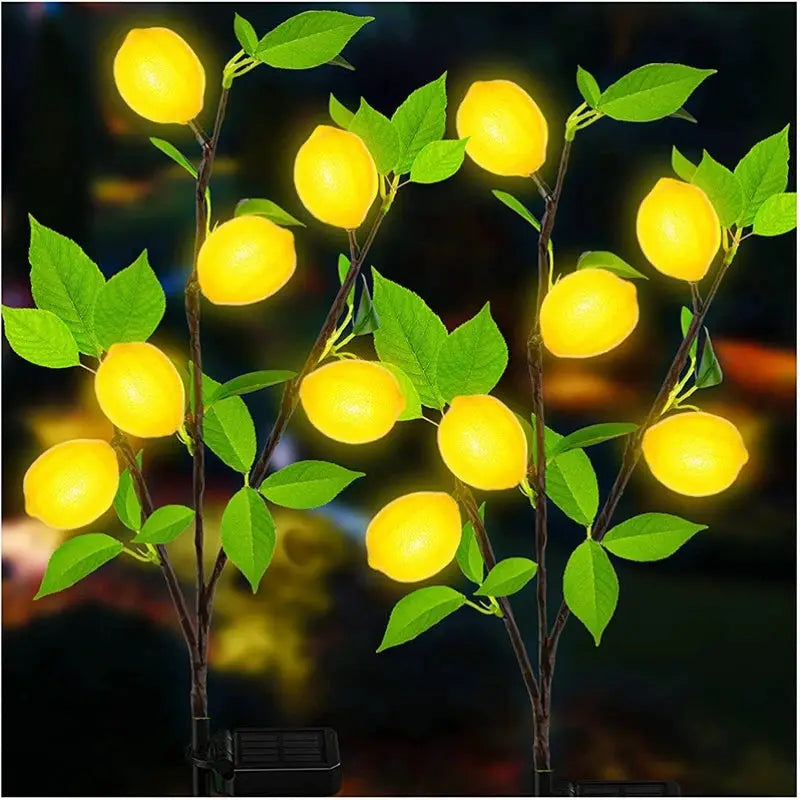 LED Solar Lemon Light for Lawn,Courtyard,Outdoor View,Garden, Park, PartyAtmosphere, Entrance, Festival, Decorative Lamp, 2Pcs from PriceLows™