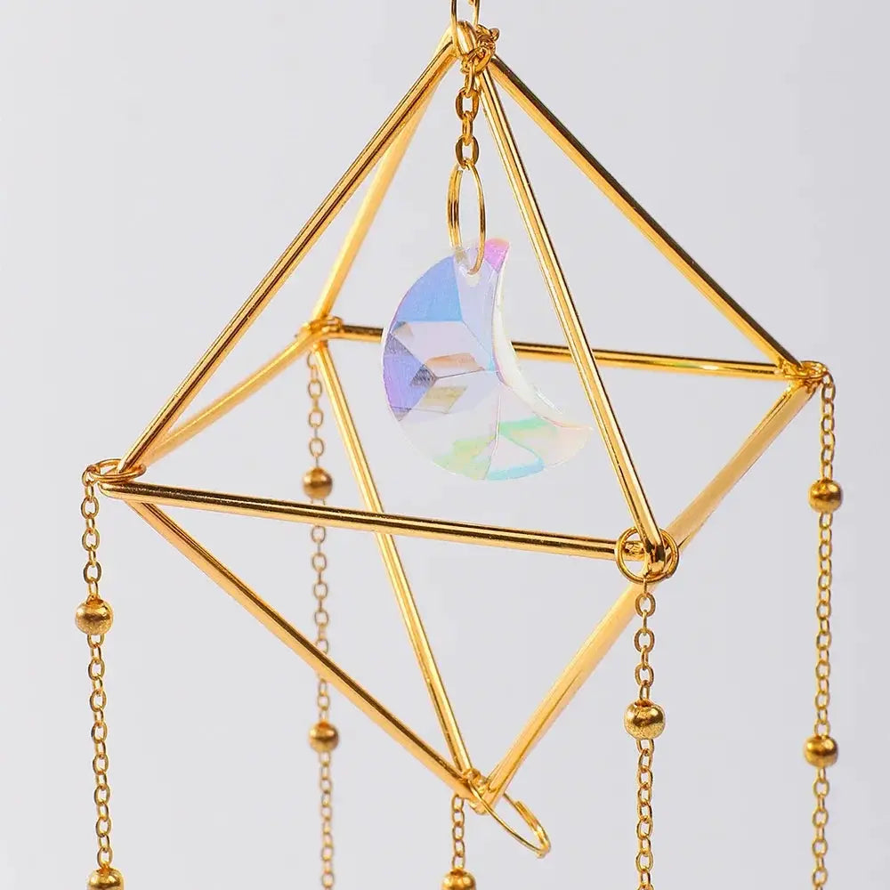 Rainbow Star Moon Wind Chimes, Sun Catcher Outdoor Window Home Decoration Garden Car Pendant from PriceLows™