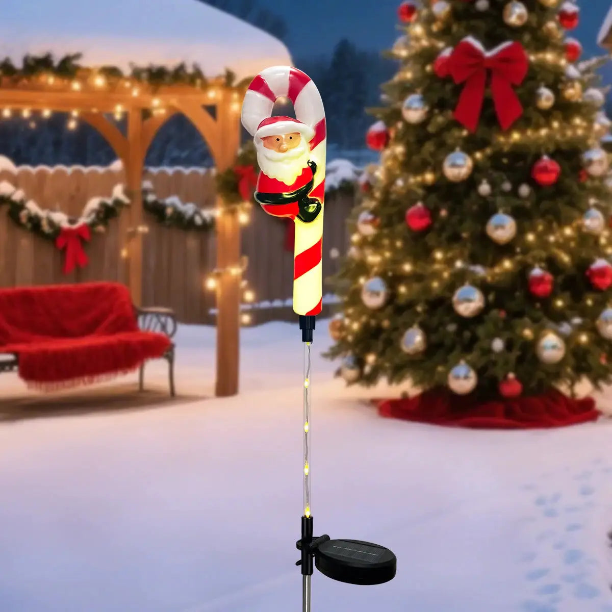 Solar Christmas Garden Stake Lights | 8 Lighting Modes | Holiday Decor