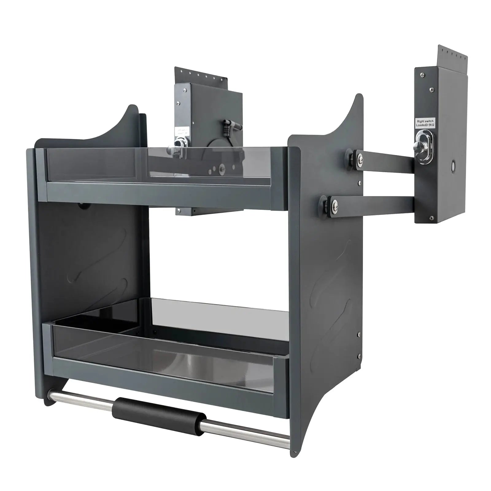 2-tier Pull-down Cabinet Storage Shelf Adjustable Bearing Upper Kitchen Wall Cabinet Organizer from PriceLows™