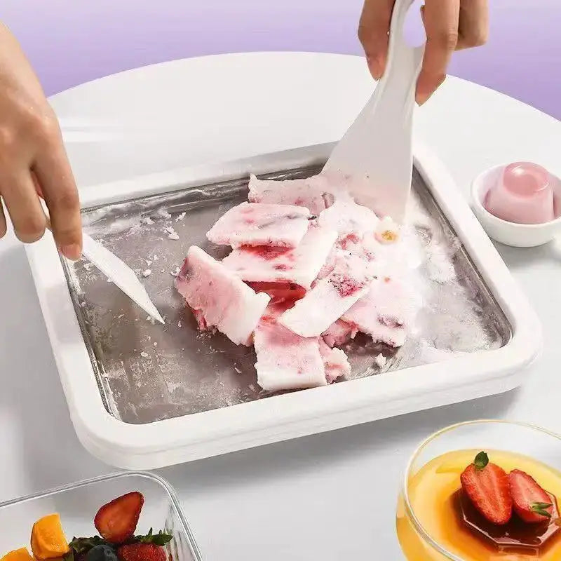 Multifunctional Rolled Ice Cream Maker Cold Sweet Fried Ice Pan DIY Household Frozen Yogurt Maker for Homemade Stir Fry Ice Tray from PriceLows™