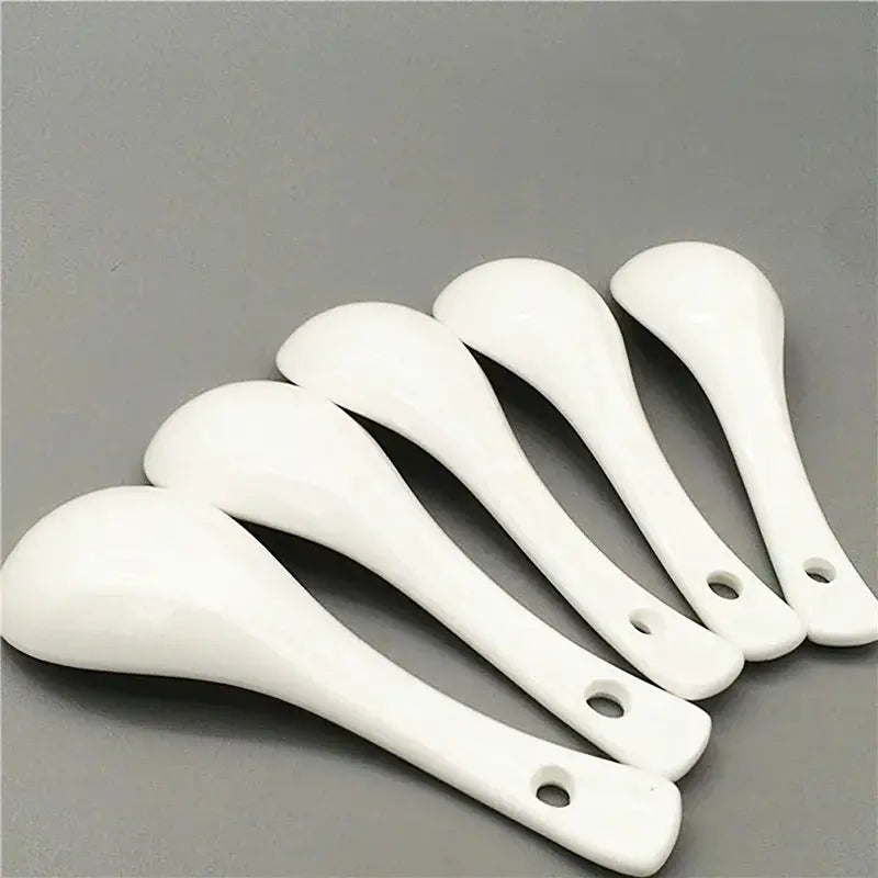 Ceramic Soup Spoon 14cm Japanese White Lucky Cat Bone China Dinnerware Restaurant Household Kitchen Supplies Tableware from PriceLows™