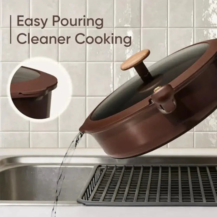 Pots and Pans Set, Ceramic Cookware Set Non Stick with Detachable Handle, RV Kitchen Cooking Set, Induction and Oven Safe, Non- from PriceLows™