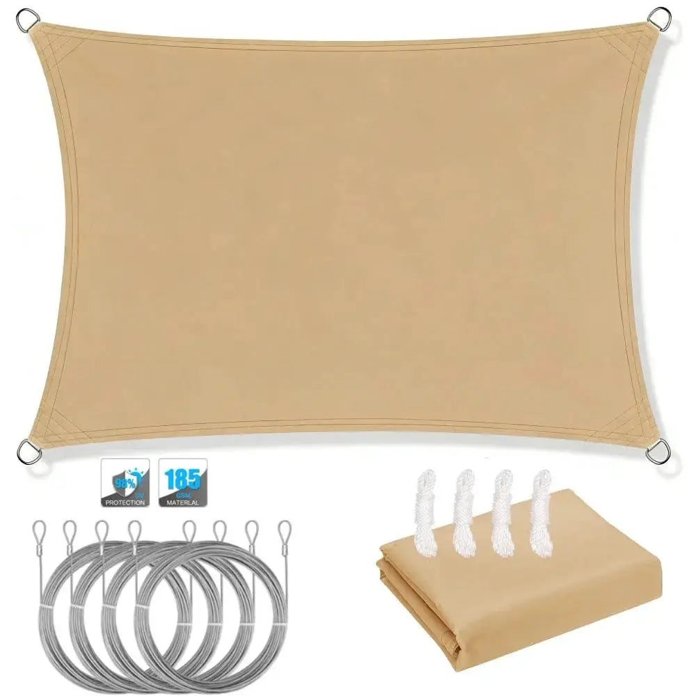 Rectangle Sun Shade Sail | Waterproof Oxford Canopy | UV Blocking Outdoor Shelter