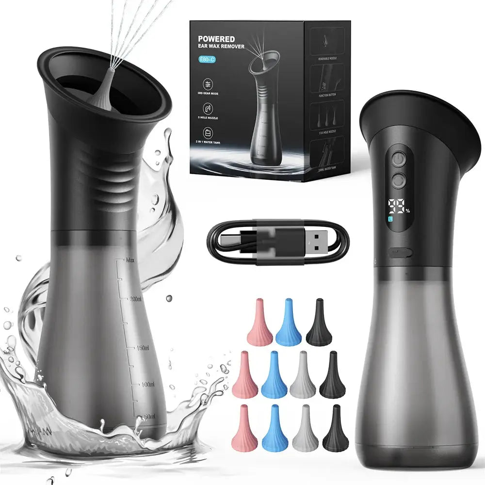 Water Powered Ear Cleaning Tool with Irrigation Flusher Electric Ear Wax Removal System 11 Tips 3 Pressure Setting for Clean from PriceLows™
