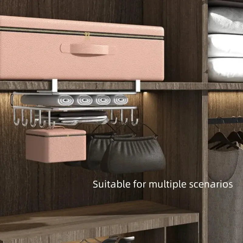 Stainless Steel Hanging Kitchen Storage Rack with Hooks Utensils Holder Shelf from PriceLows™