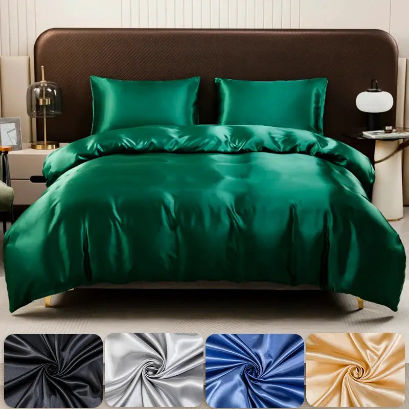 Duvet Cover Set | Satin Finish | Solid Color | Multiple Sizes
