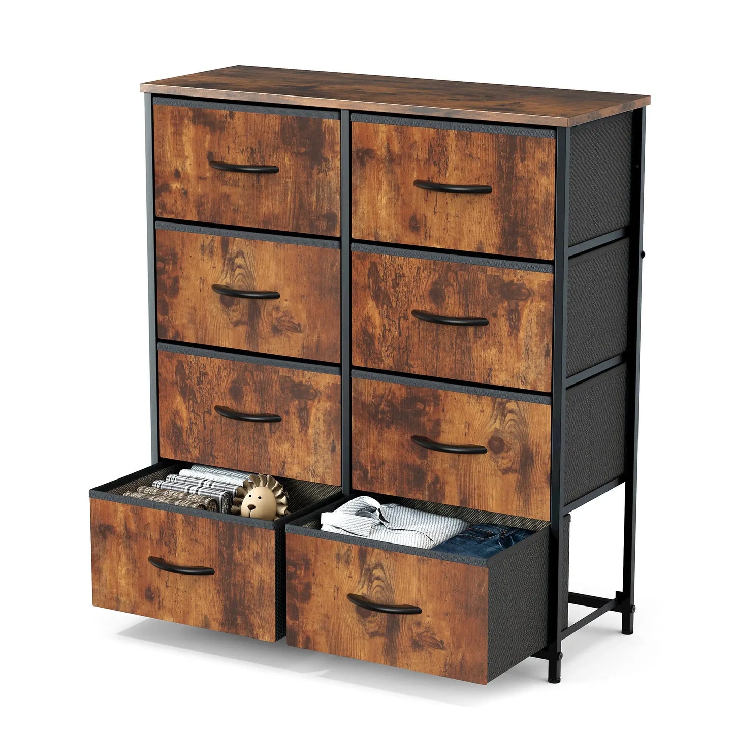 JHK Children's Wardrobe For Bedroom With 8 Fabric Drawers Storage Cabinet Steel Frame Assembly Closet For Clothes Home Furniture from PriceLows™