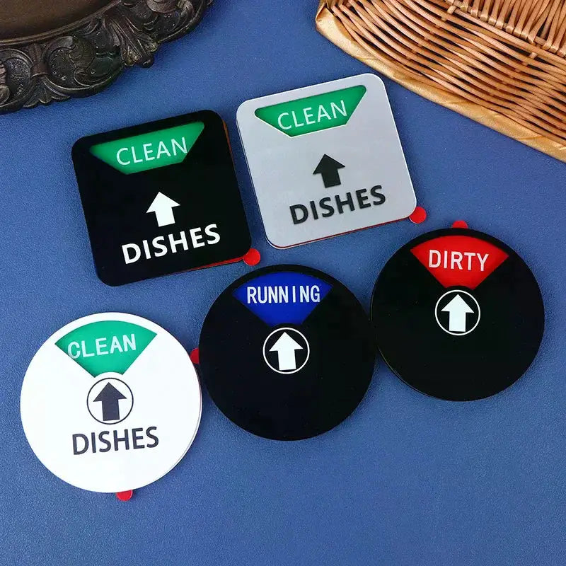 Dishwasher Clean Dirty Magnet | Acrylic Sign | Magnetic Backing | Black