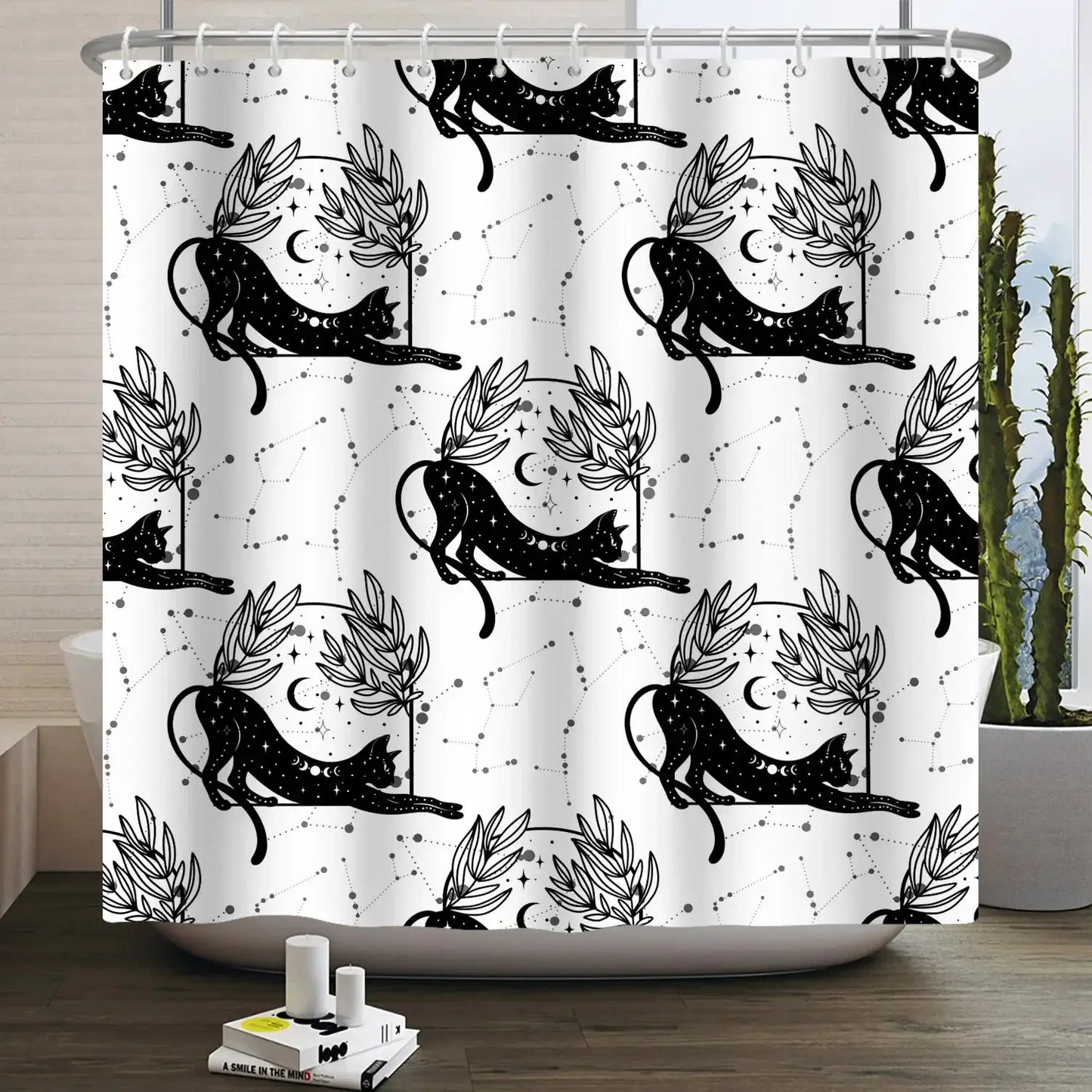 Cartoon Cat Shower Curtain Funny Animal Cute Cat Dog Kids Print Waterproof Bath Bathroom Shower Curtains Decoration with Hooks from PriceLows™