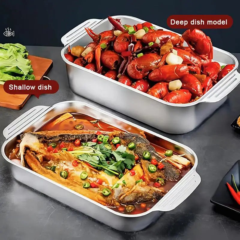 Baking Pan | Stainless Steel | Oven Safe With Sealed Lid | Dishwasher Safe