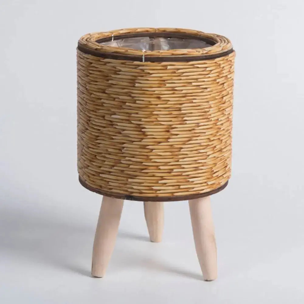 Fashion Rattan Woven Flower Pot Creative Flower Planters With Removable Legs Durable Hand Wove Plant Stand from PriceLows™