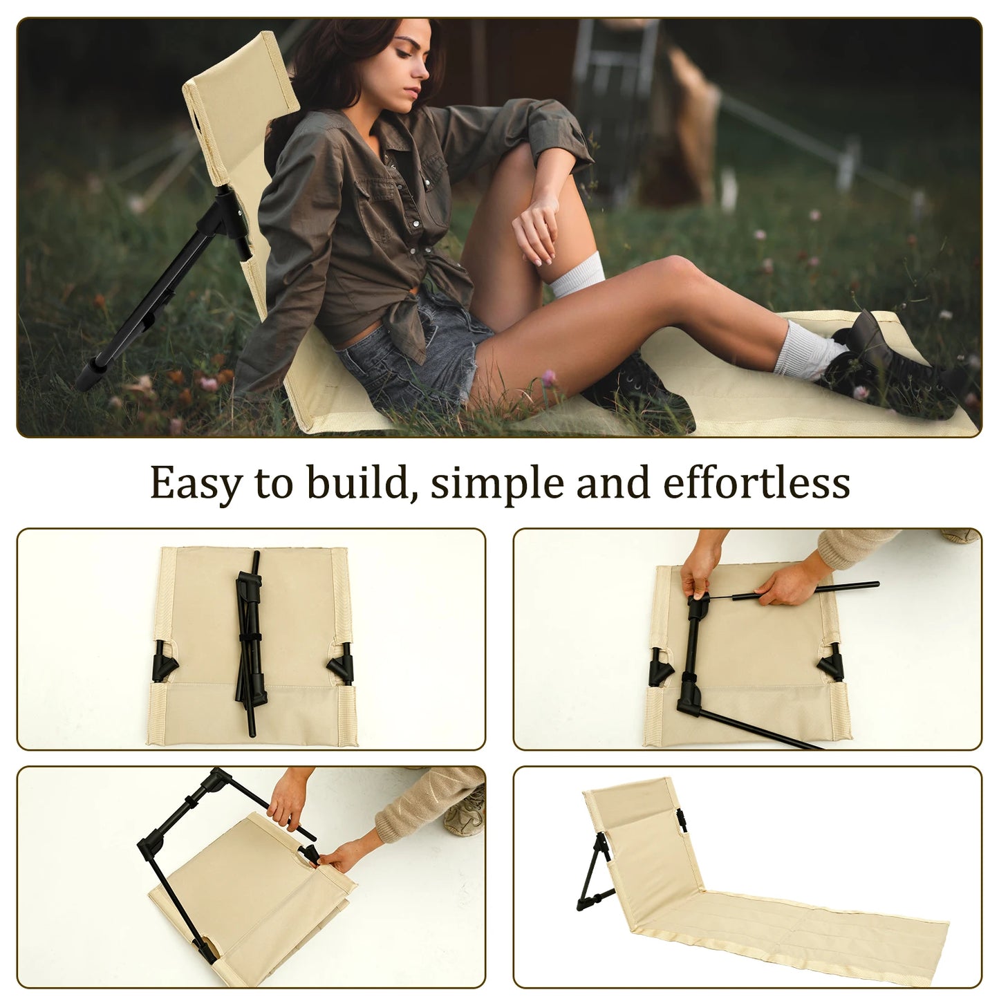Outdoor Folding Camping Chair | Foldable | Backrest Cushion | One Size