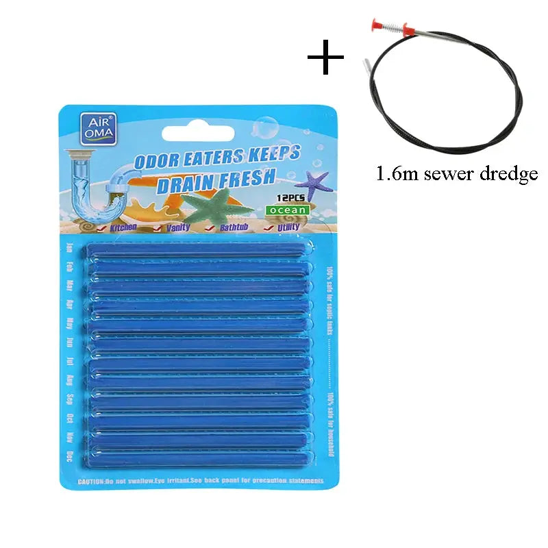 Drain Cleaner Sticks | Effective Clog Removal | Odor Neutralizer | 12 Count