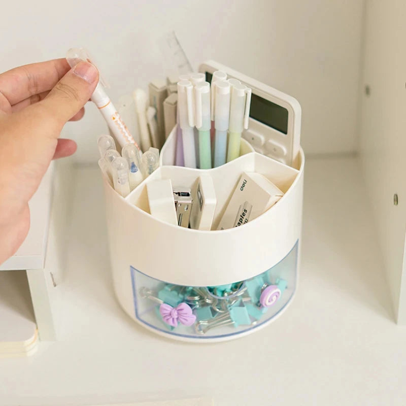Pen Holder | Rotating Desk Organizer | Plastic | One Size