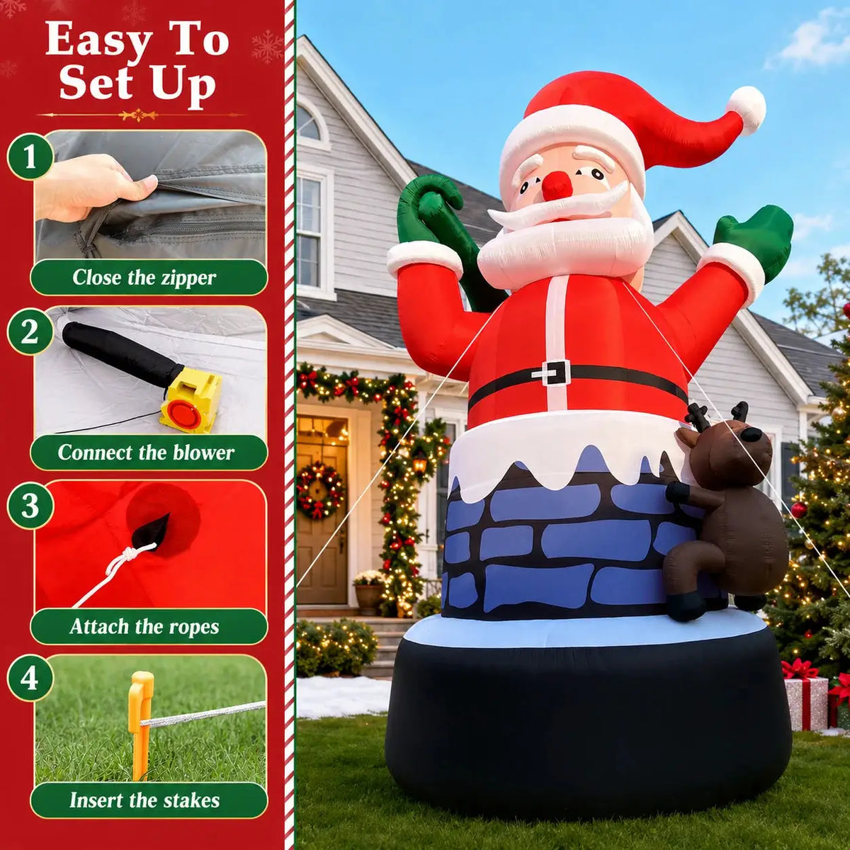 Giant Inflatable Christmas Chimney | 20 Ft Tall | Two Story