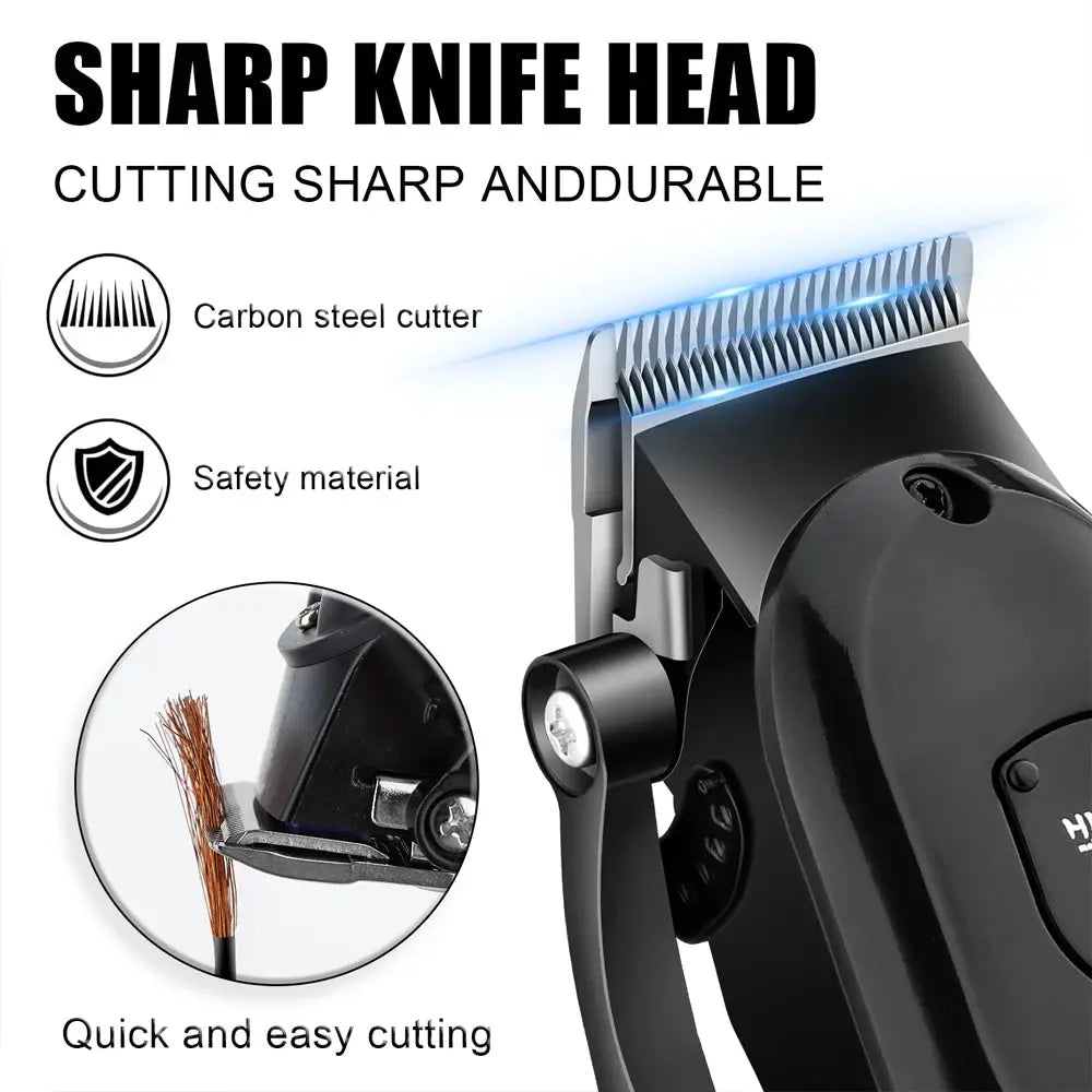 Hair Clipper Kit | Stainless Steel Blades | LCD Display