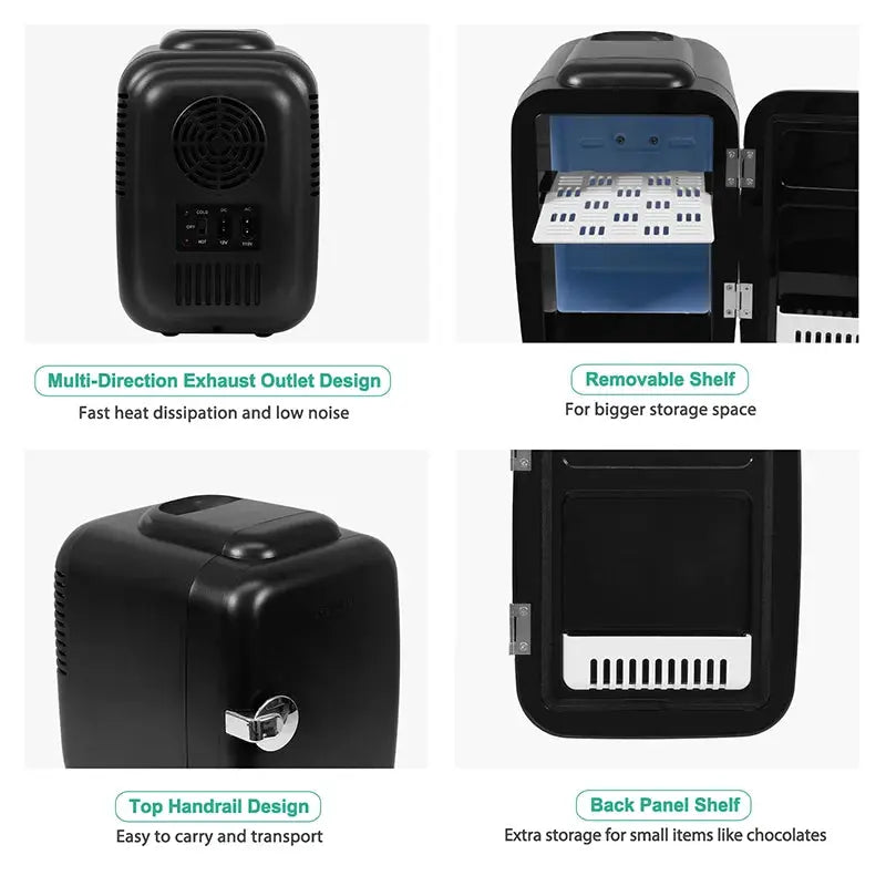 Crownful 4L Mini Fridge 110V 220V Beauty Makeup Skincare Refrigerator AC/DC Heated Cooling Beauty Refrigerator Car Mini Fridge from PriceLows™