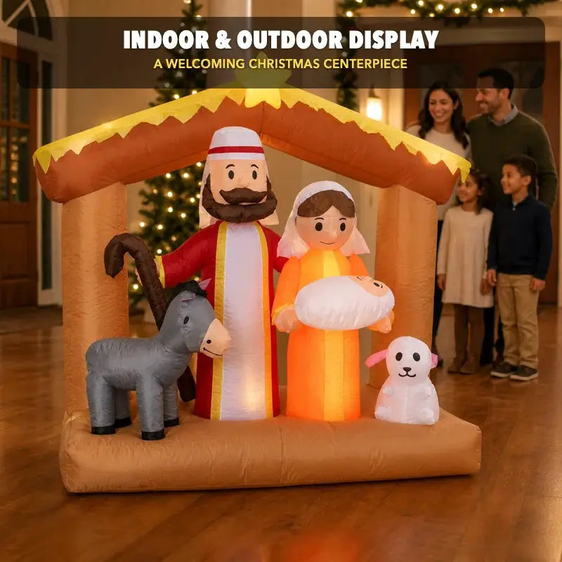 Inflatable Nativity Scene | 6 Ft Height | Led Lights | Garden Yard