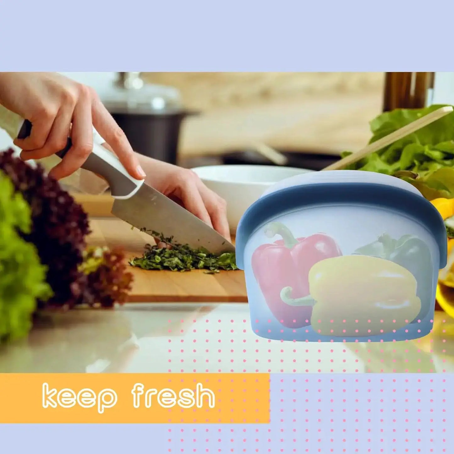 Reusable Silicone Food Storage Bags | 34oz/17oz | Leakproof Stand Up | Two Sizes