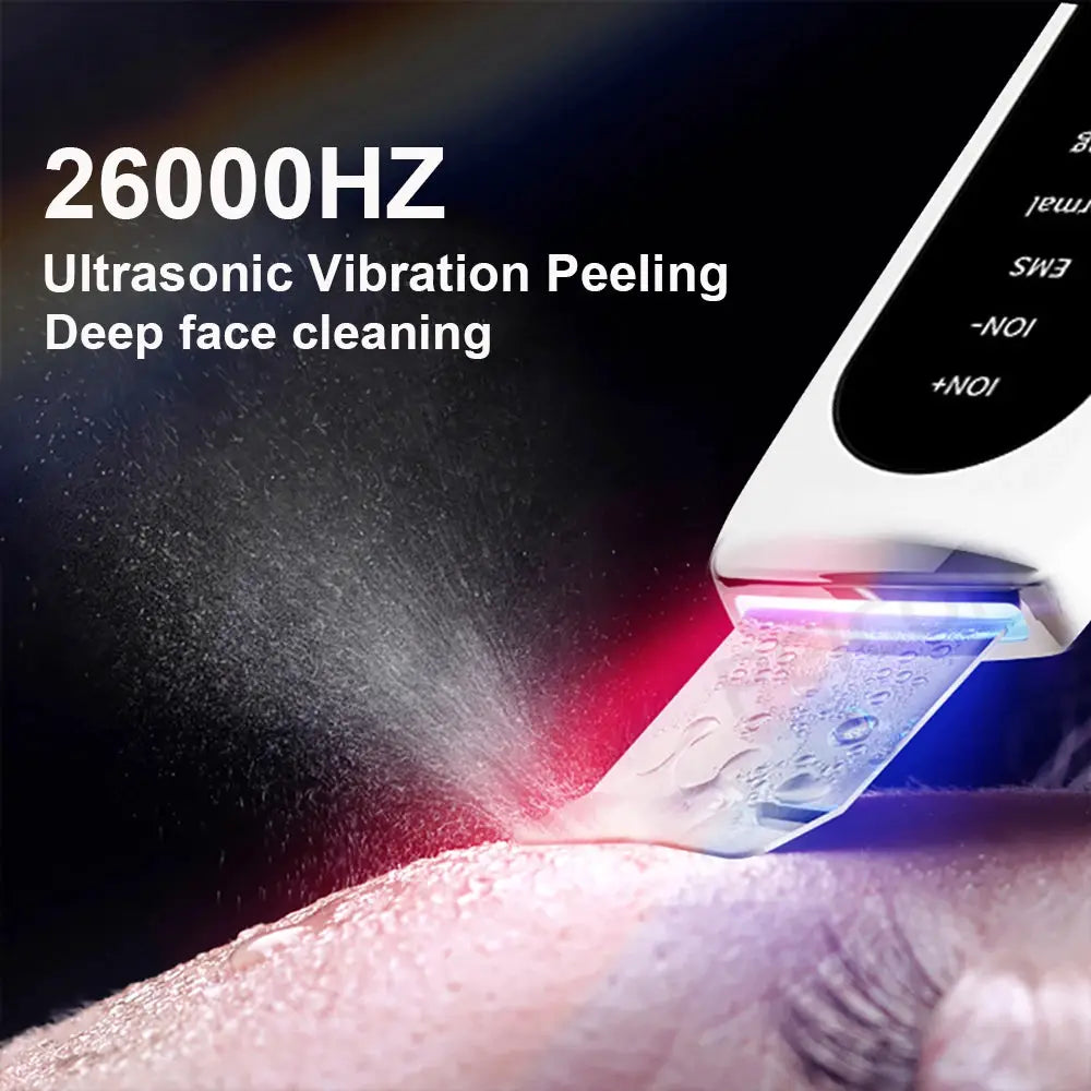 Ultrasonic Skin Scrubber Peeling Blackhead Remover Deep Face Cleaning Ultrasonic Ion Ance Pore Cleaner Facial Shovel Cleanser from PriceLows™
